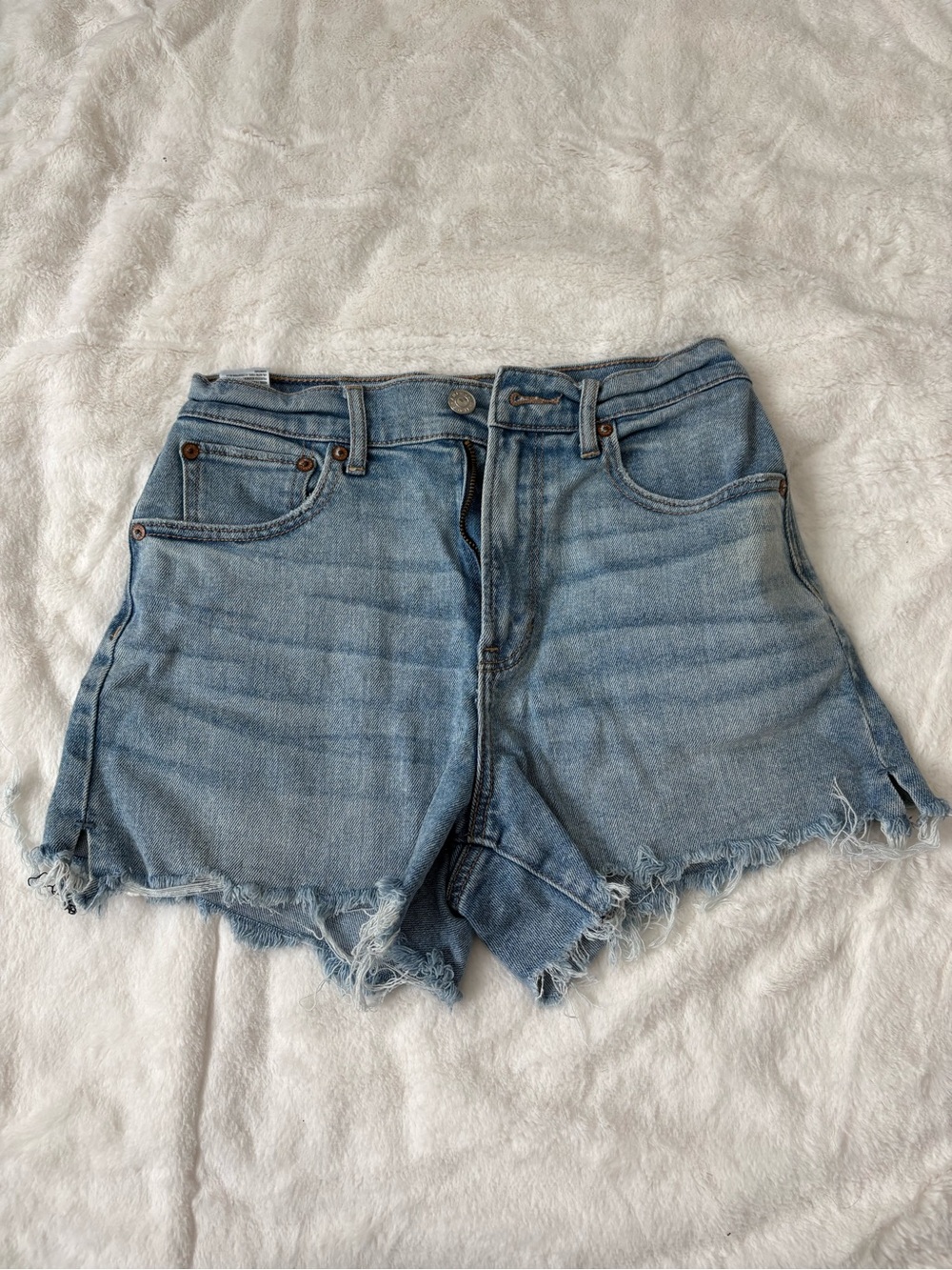 American Eagle Outfitters Light Blue Distressed Denim Cutoff Shorts